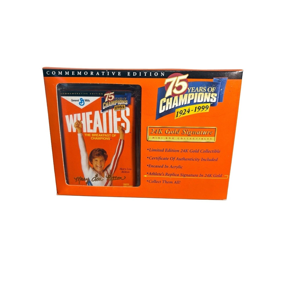1999 Wheaties 75th Collectibles 24K Gold Signature Mini Box  -‎ Mary Lou Retton